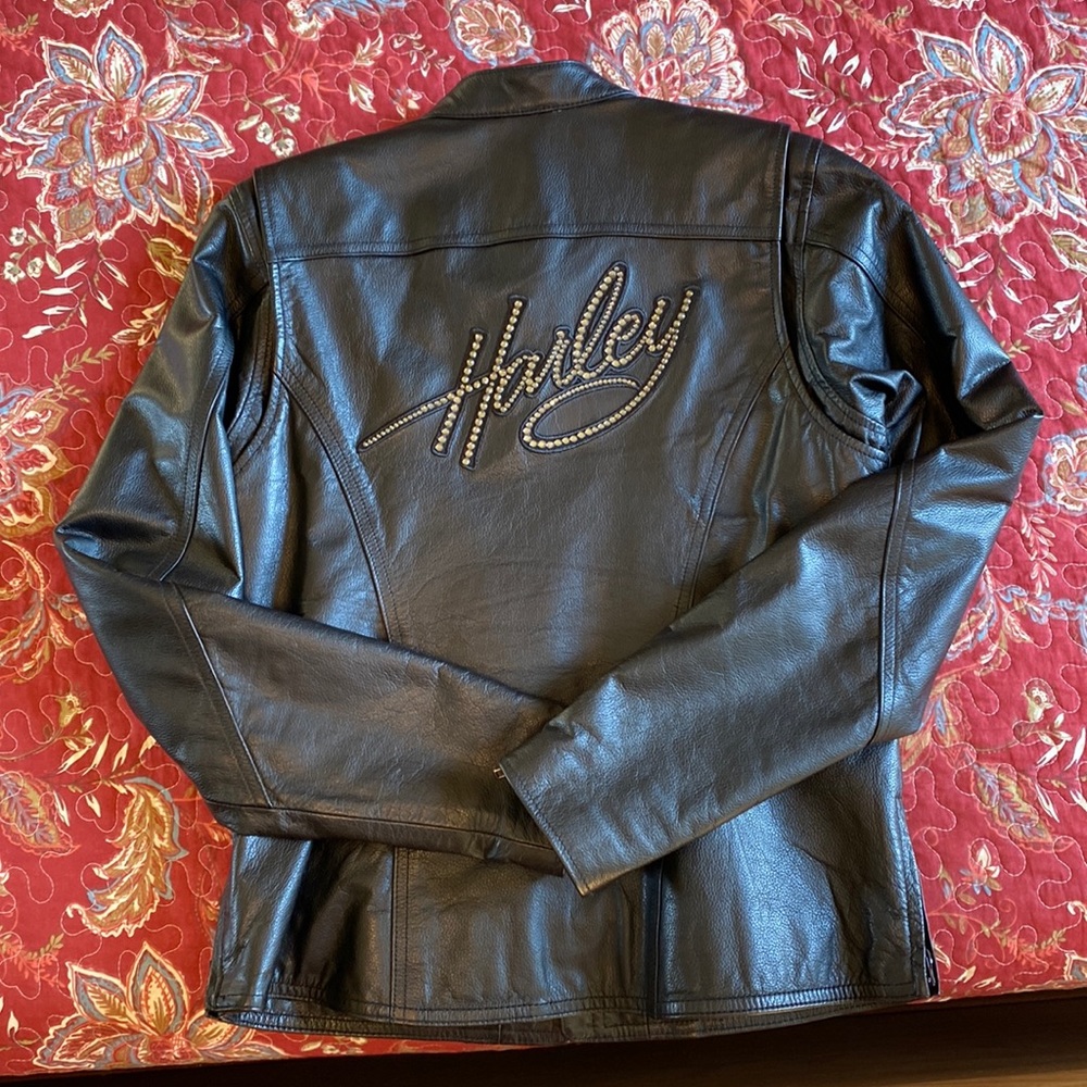 Ladies Harley-Davidson black leather Jacket.